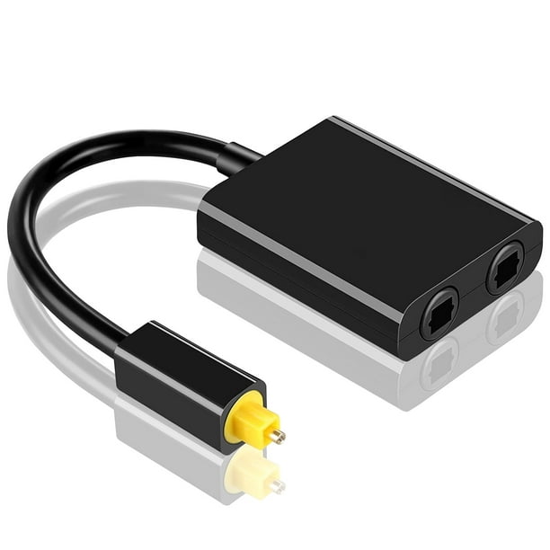 Dual Port Toslink Digital Optical Adapter Splitter Fiber Audio Cable m&